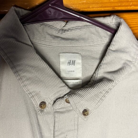H&M White Button Down Shirt Mens Large - Picture 3 of 4
